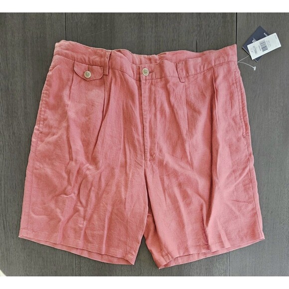 Nautica Men’s Salmon Linen Chino Shorts Coastal Preppy Classic Sailing Size 40 - Picture 1 of 7